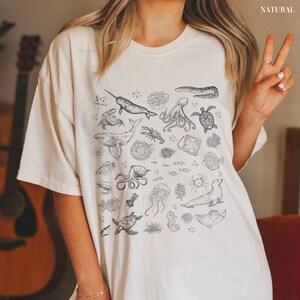 Marine Biology Shirt Ocean Life Tshirt Whale Crewneck Gift Conservation Wildlife Clothing Shark Apparel Vintage Animal Save Sea Turtle Fish