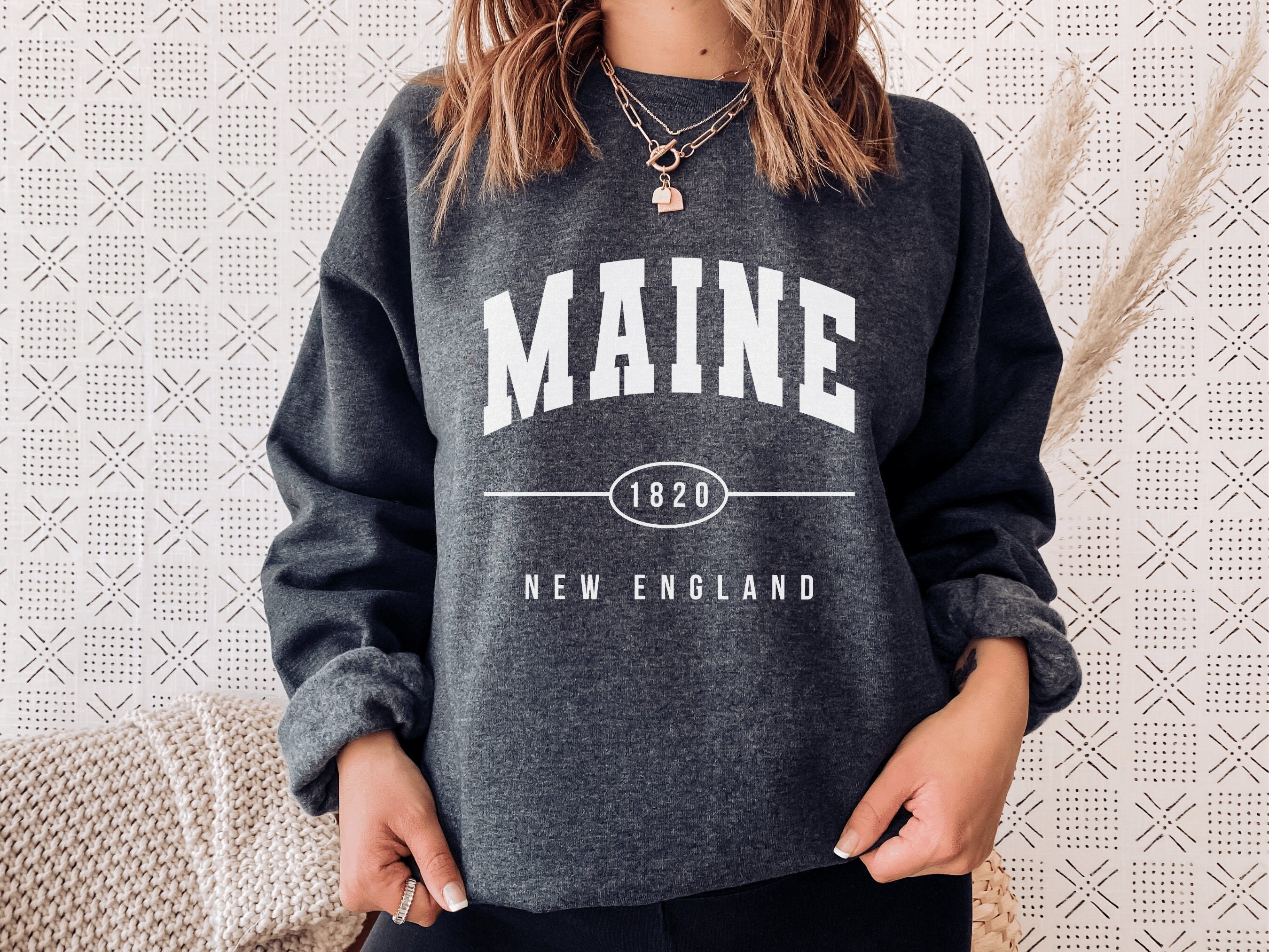 Discover Maine Sweatshirt | Maine Sweater | Maine New England Shirt | Maine State Pullover | Maine Vacation Gifts