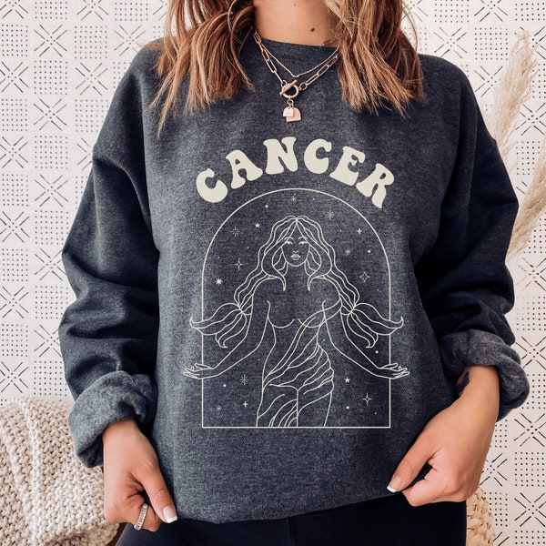 Cancer Sweatshirt, Cancer Sweater, Cancer Zodiac Sign Crewneck, Astrology Pullover Jumper, Horoscope Shirt, Gift for Cancer, July Birthday