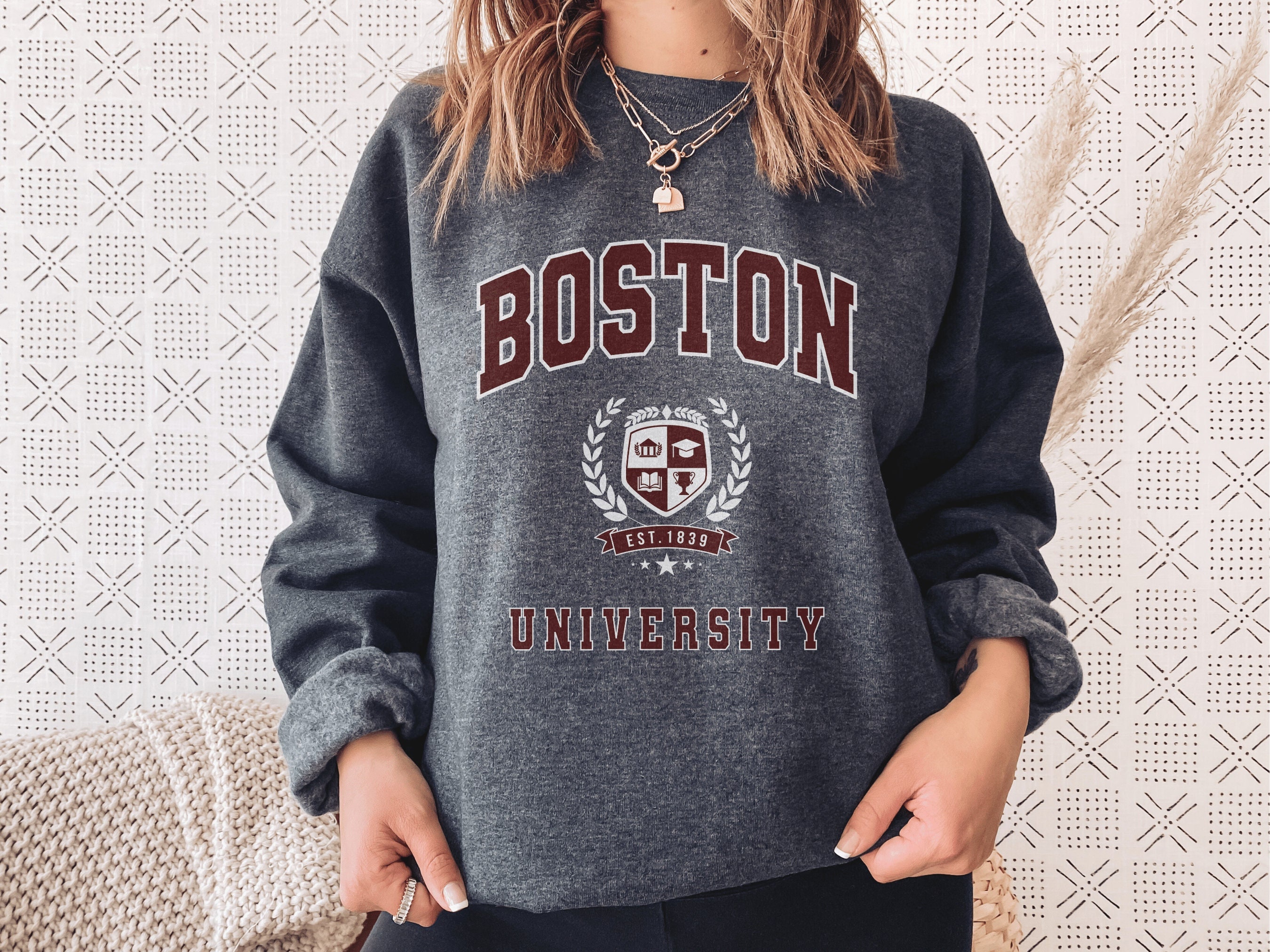 Vtg Boston Hoodie Sweatshirt Medium Vintage Boston University -  Hong  Kong