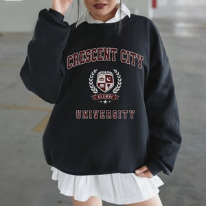 Crescent City University Sweatshirt Sarah J Maas Sweater Bookish Pullover Acotar Crewneck Velaris Apparel Bryce Merch ACOMAF SJM Fandom Gift image 5