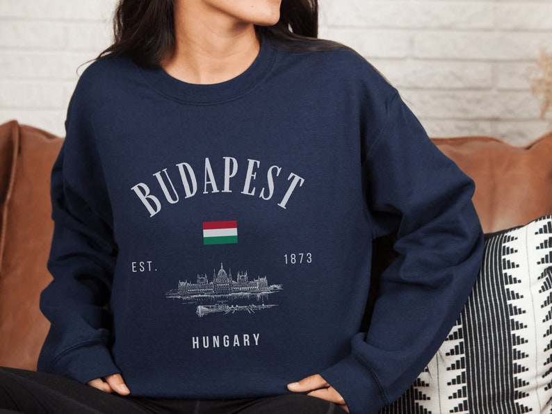 Budapest Sweatshirt Hungary Pullover Europe Crewneck Vintage Clothing Vacation Shirt Gift Travel Sweater Souvenir Apparel Women Men Hoodie image 7