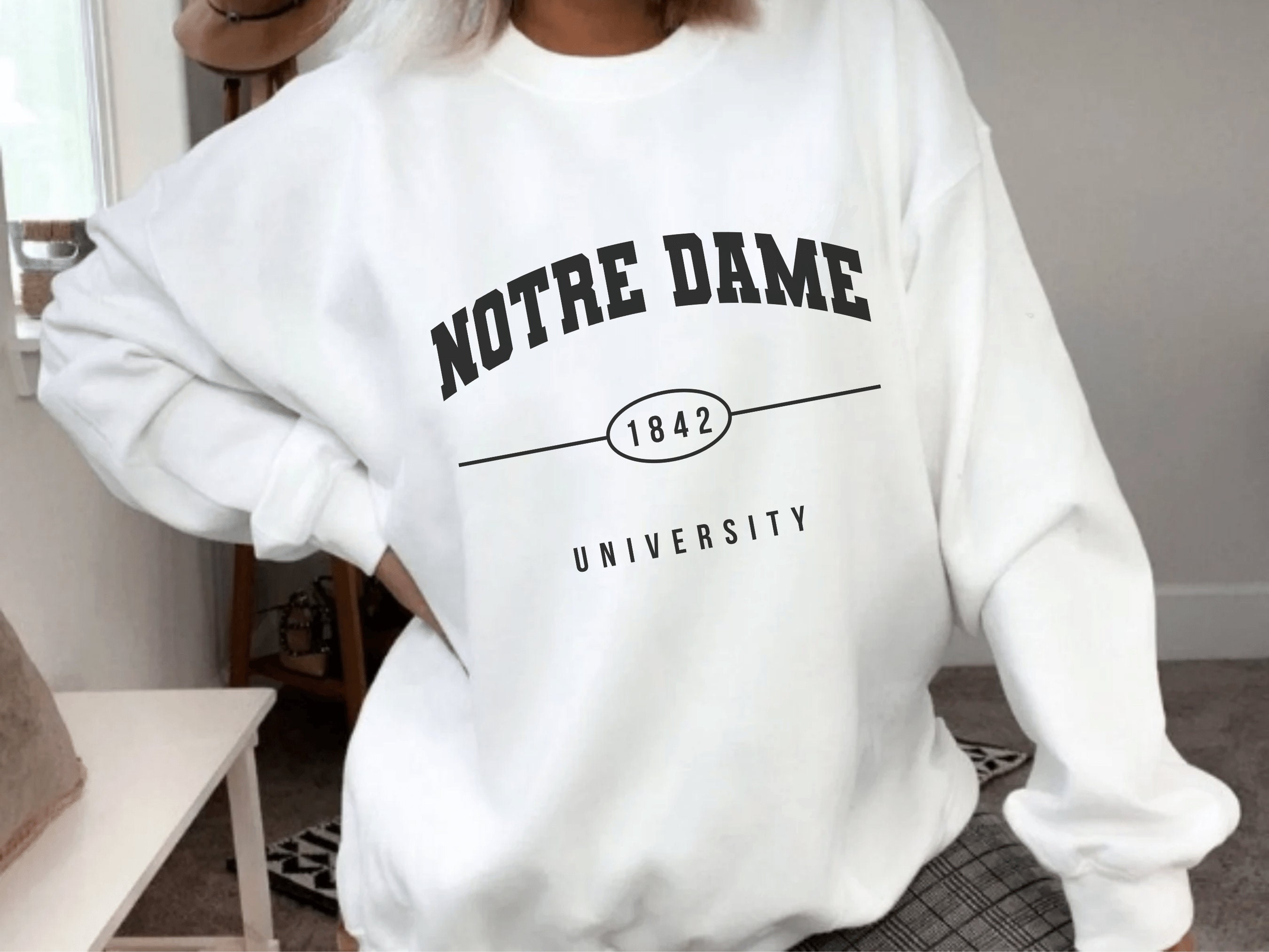 Notre dame hotsell white sweatshirt