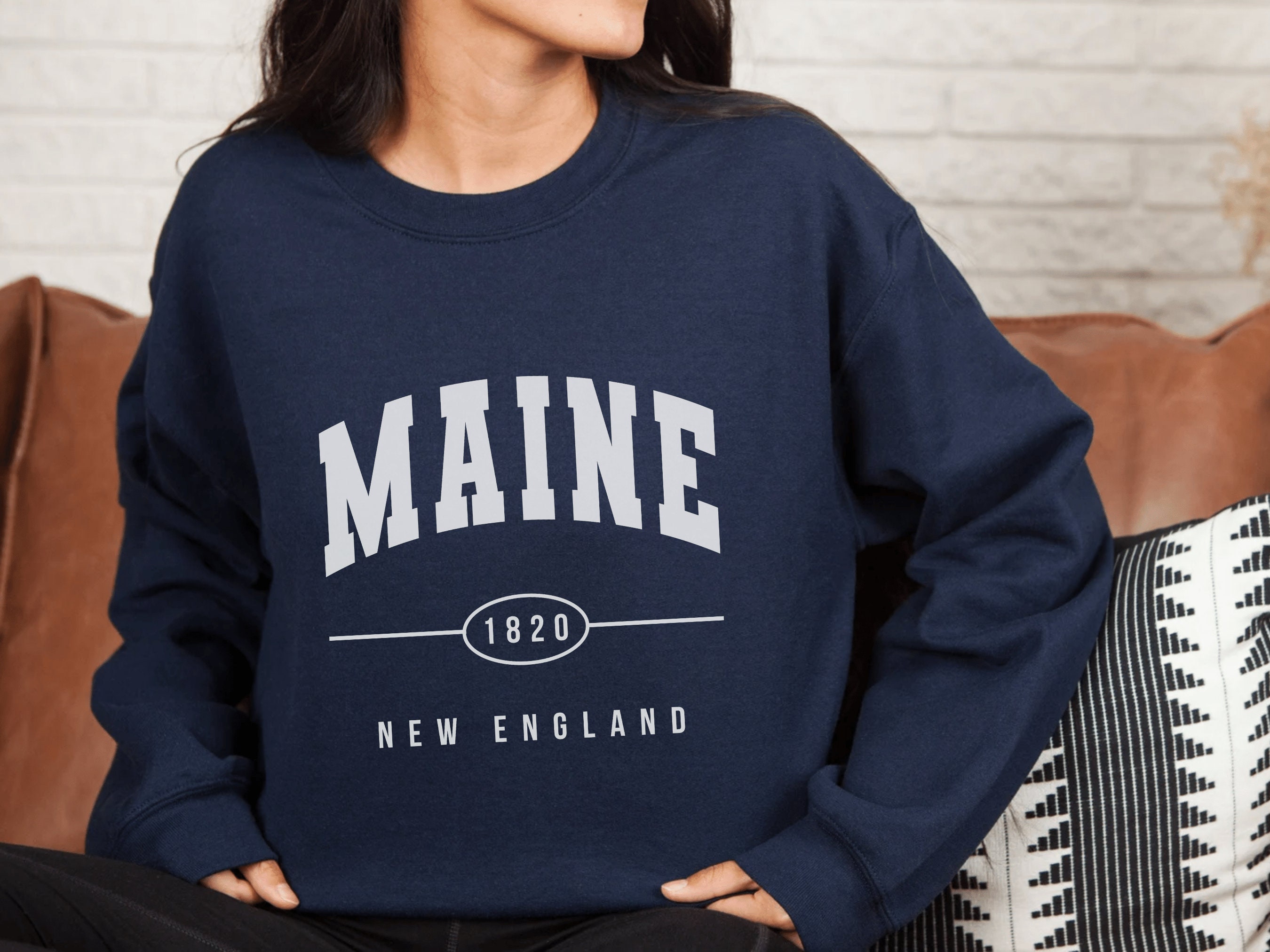 Discover Maine Sweatshirt | Maine Sweater | Maine New England Shirt | Maine State Pullover | Maine Vacation Gifts