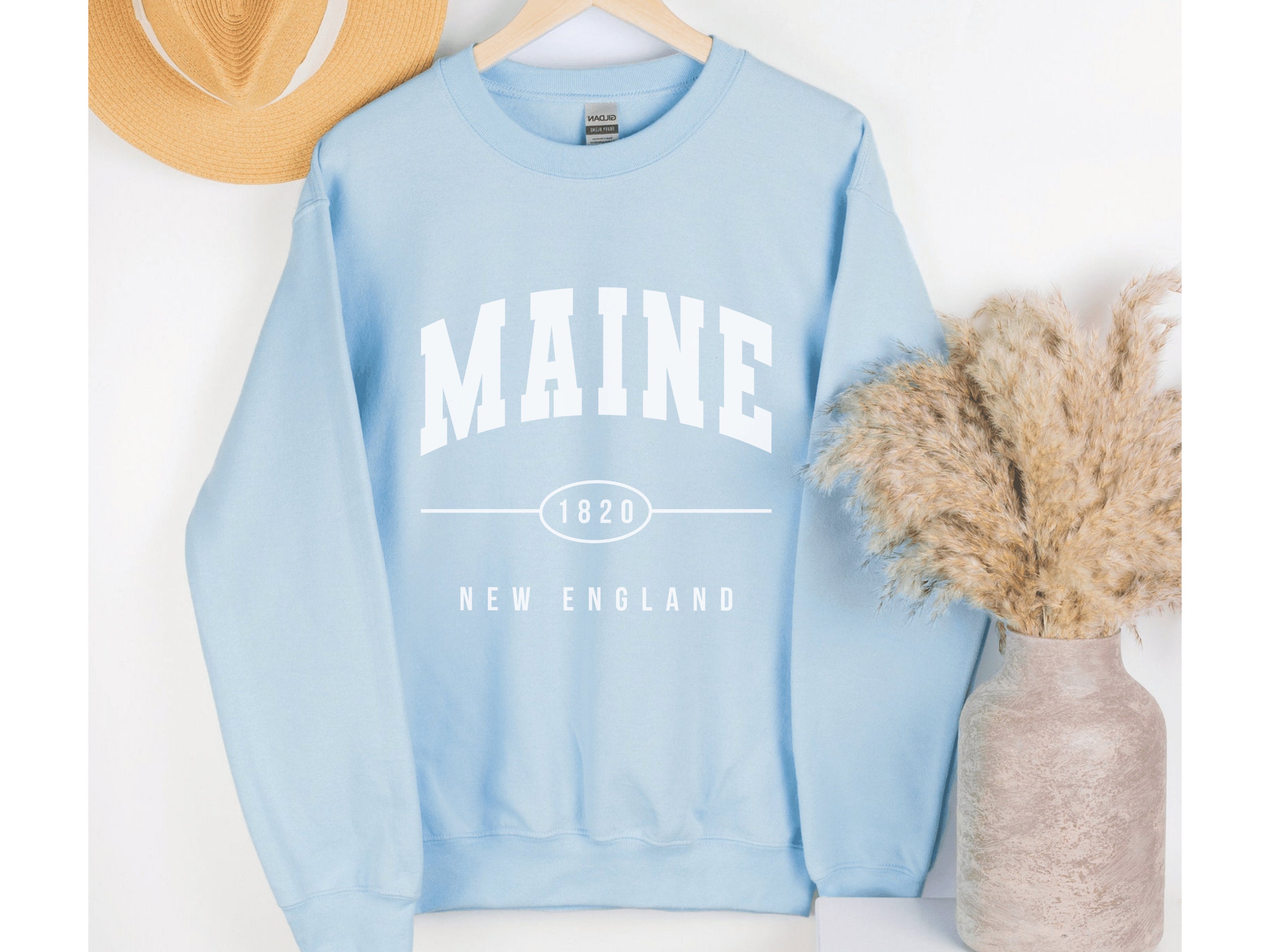 Discover Maine Sweatshirt | Maine Sweater | Maine New England Shirt | Maine State Pullover | Maine Vacation Gifts