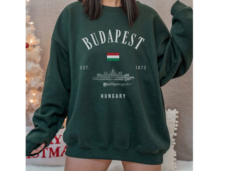 Budapest Sweatshirt Hungary Pullover Europe Crewneck Vintage Clothing Vacation Shirt Gift Travel Sweater Souvenir Apparel Women Men Hoodie image 4