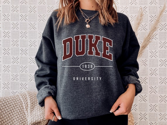 KozyVibes Duke Sweatshirt, Duke University Sweater, Duke School Crewneck, Preppy College Shirt, Duke Grad Crewneck, Varsity Hoodie, Vinage Pullover