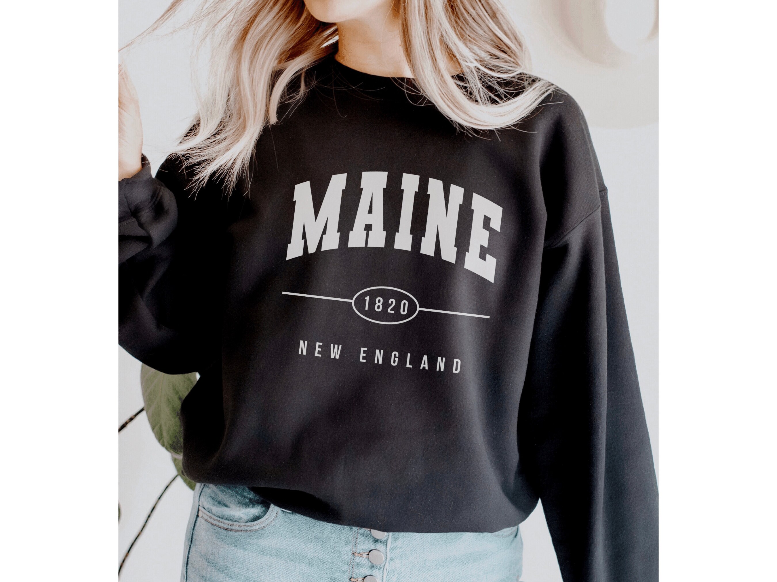 Discover Maine Sweatshirt | Maine Sweater | Maine New England Shirt | Maine State Pullover | Maine Vacation Gifts