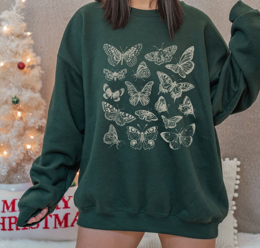 Cottagecore Butterfly Sweatshirt Boho Butterfly Sweater - Etsy