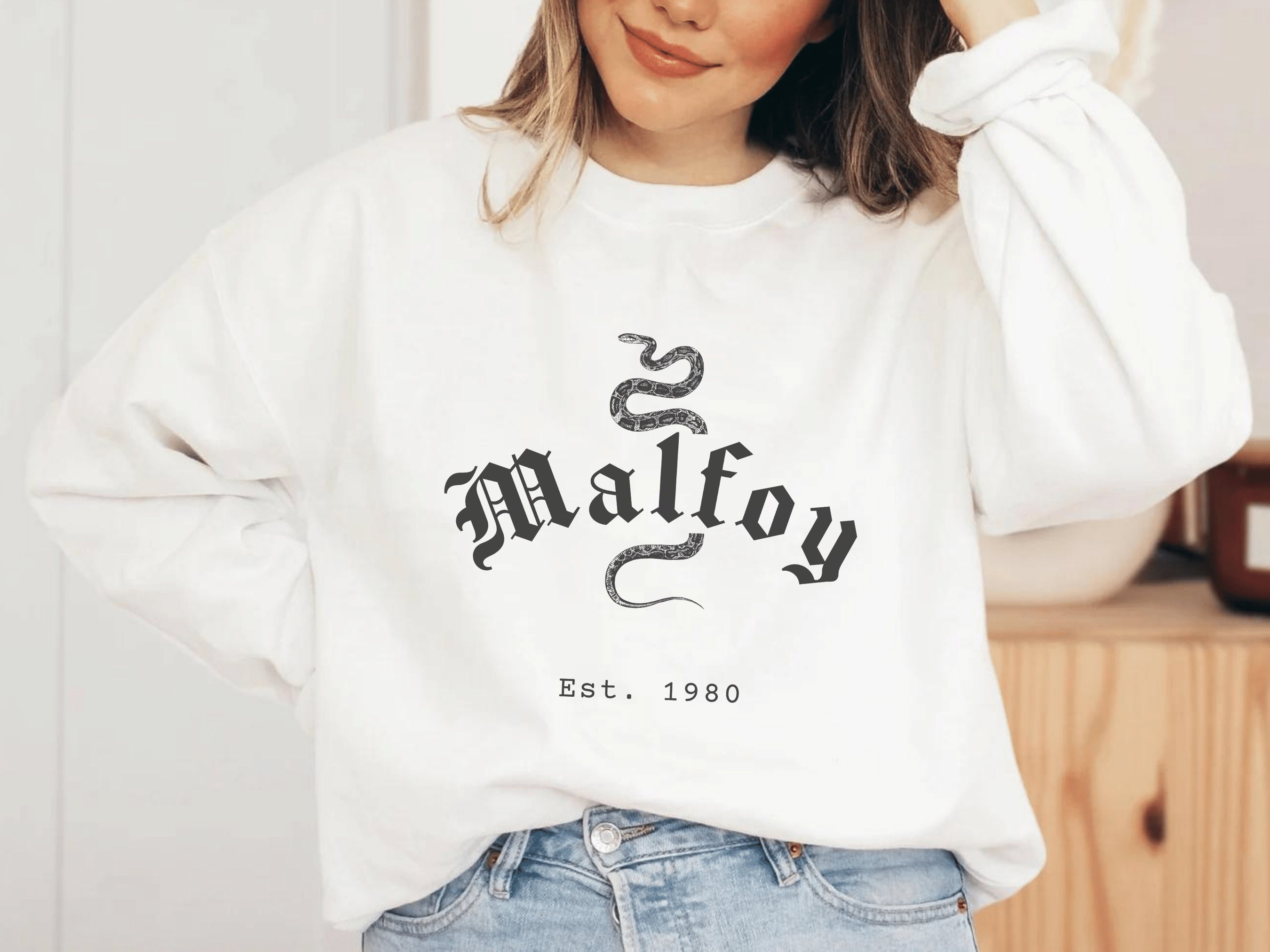 Malfoy Sweatshirt Wizard Crewneck Magical Pullover Draco - Etsy