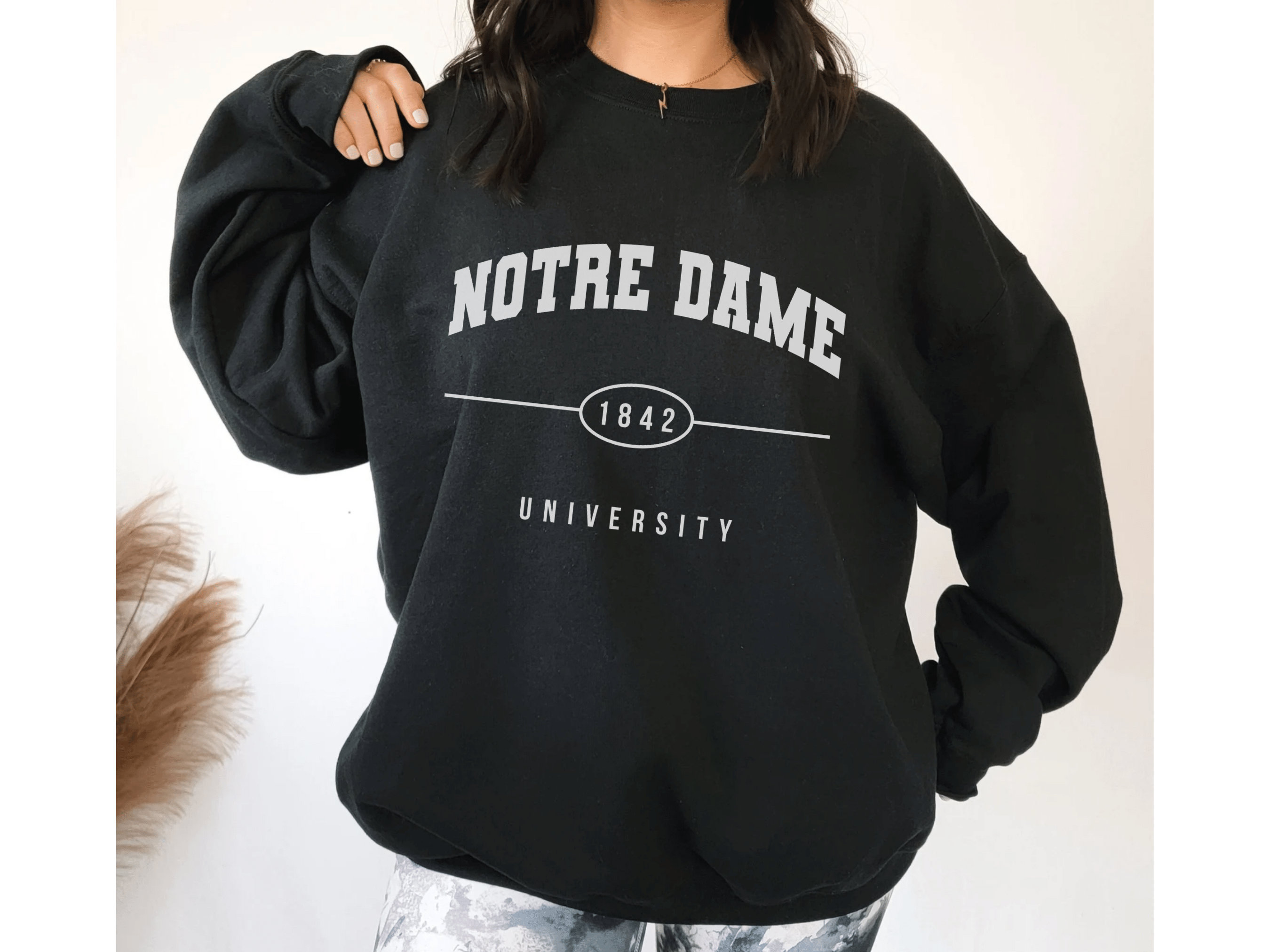 Pink notre clearance dame sweatshirt