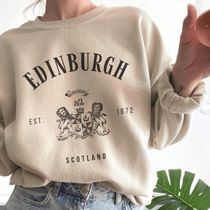 Edinburgh Sweatshirt, Edinburgh Sweater, Scotland Pullover, Vintage Hoodie, Unisex Crewneck Shirt, Womens Long Sleeve, Scottish Jumper Gift