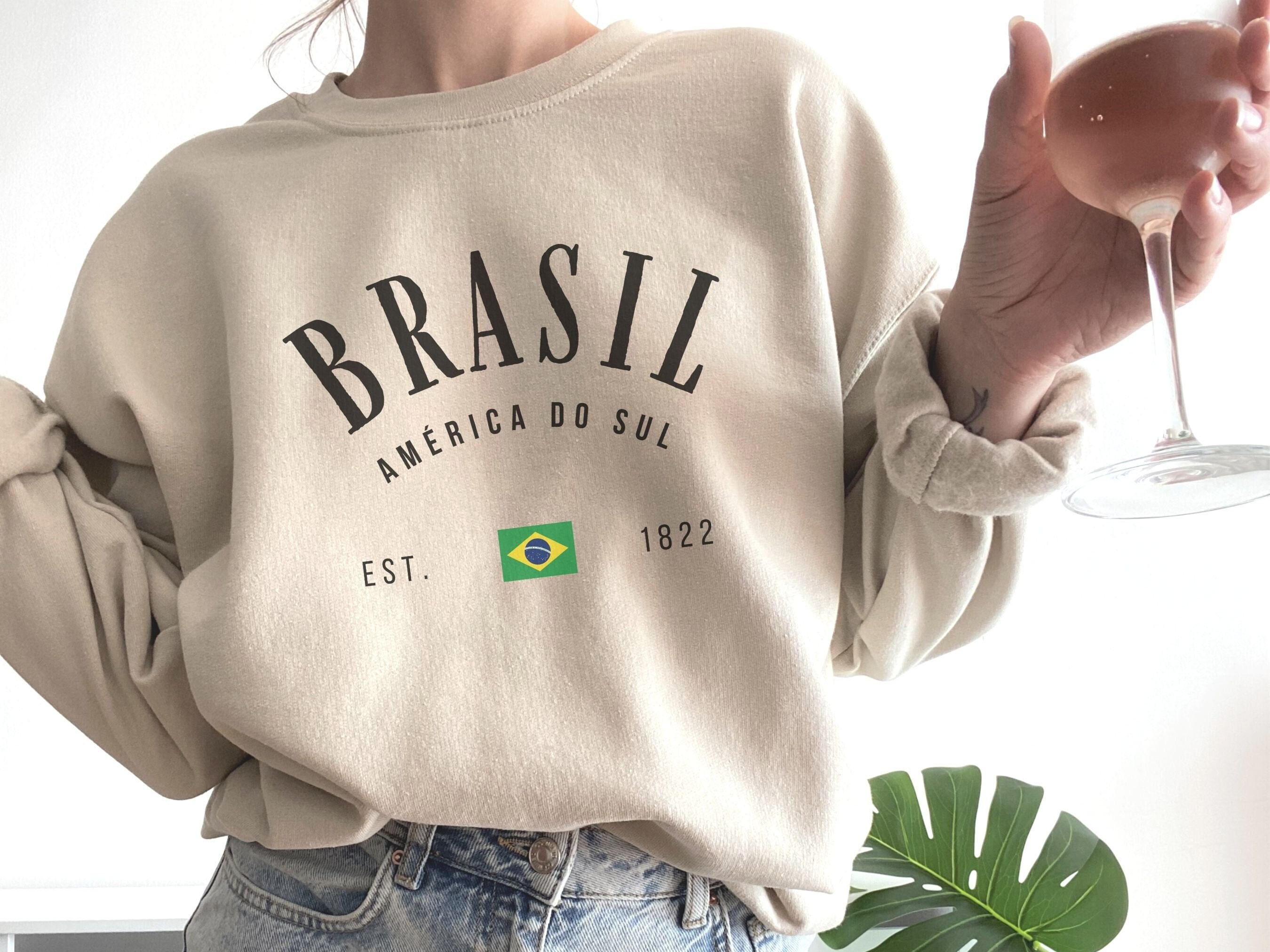 Brasil sudadera Brasil Crewneck suéter brasileño América del Sur camisa  latina pullover regalo vintage mujeres ropa sudadera con capucha top  bandera ropa -  México