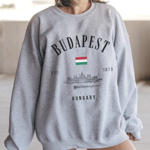 Budapest Sweatshirt Hungary Pullover Europe Crewneck Vintage Clothing Vacation Shirt Gift Travel Sweater Souvenir Apparel Women Men Hoodie image 3