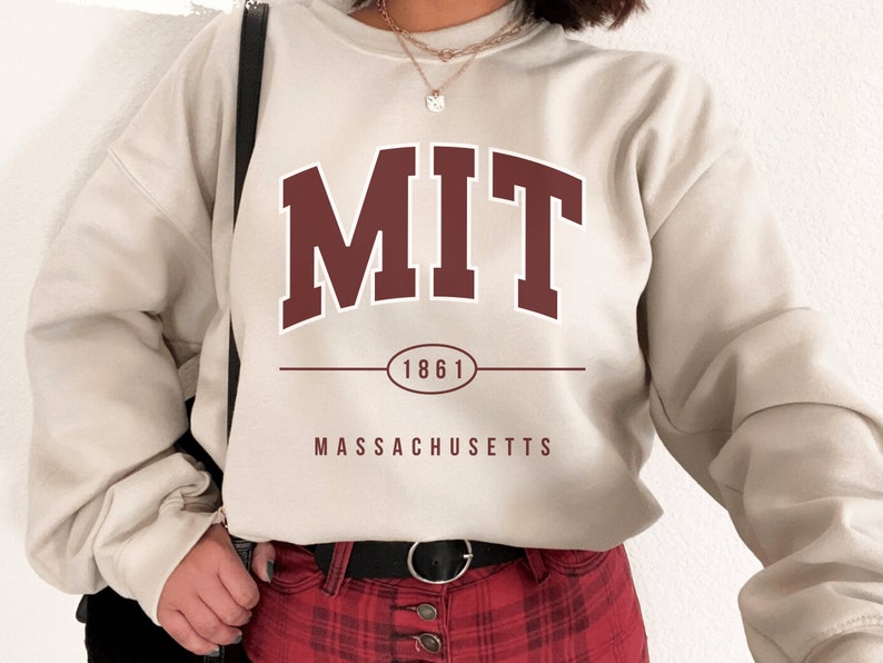 MIT Sweatshirt, MIT Sweater, Institute of Technology, University Hoodie, Massachusetts Shirt, College Grad Pullover, Unisex School Crewneck image 2