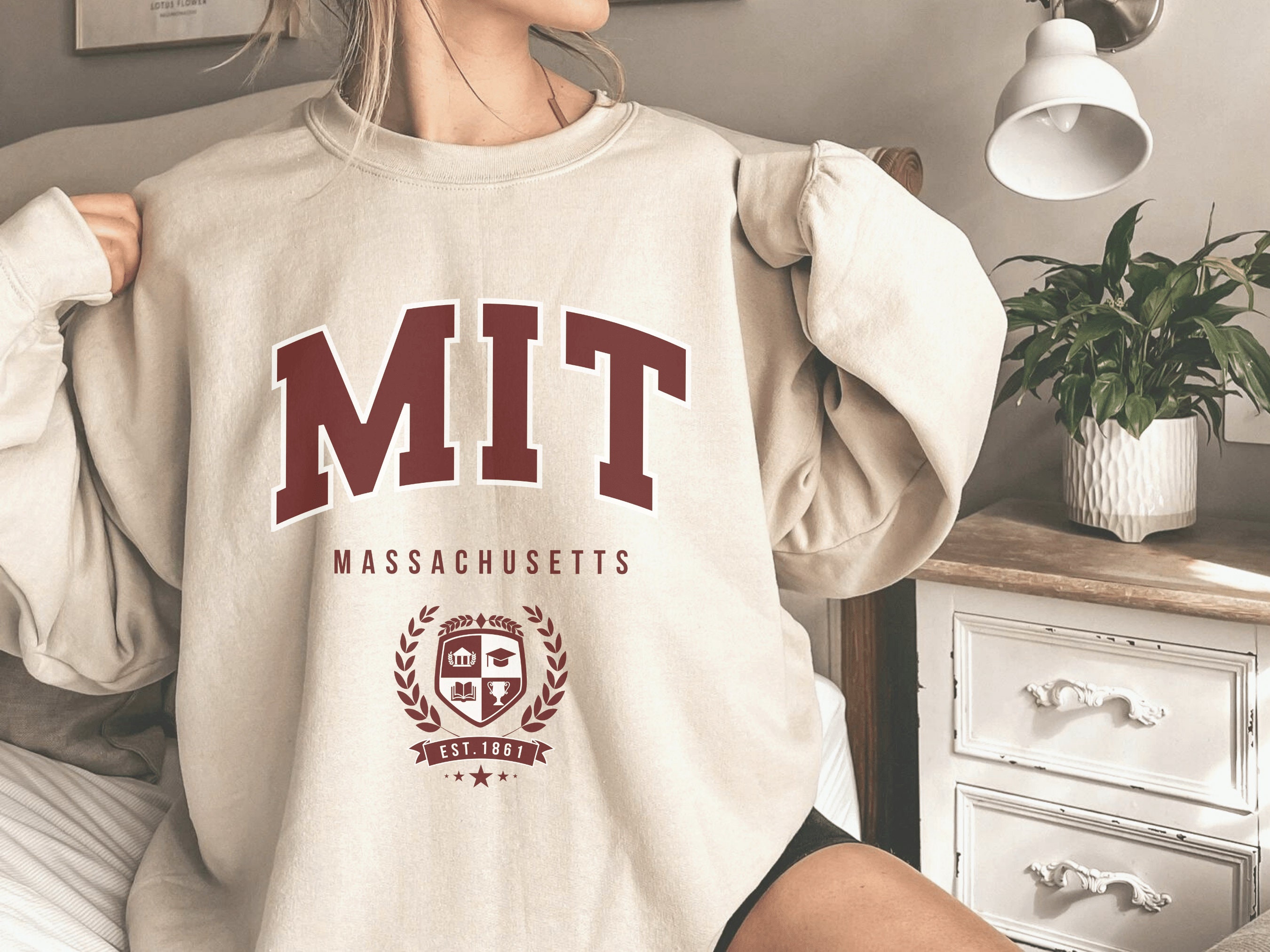 【Kostenloser Versand】 MIT Sweatshirt Institute Technology Grad College School Shirt Pullover Etsy - Massachusetts Hoodie Sweater Crewneck MA Alumni Denmark Vintage of University