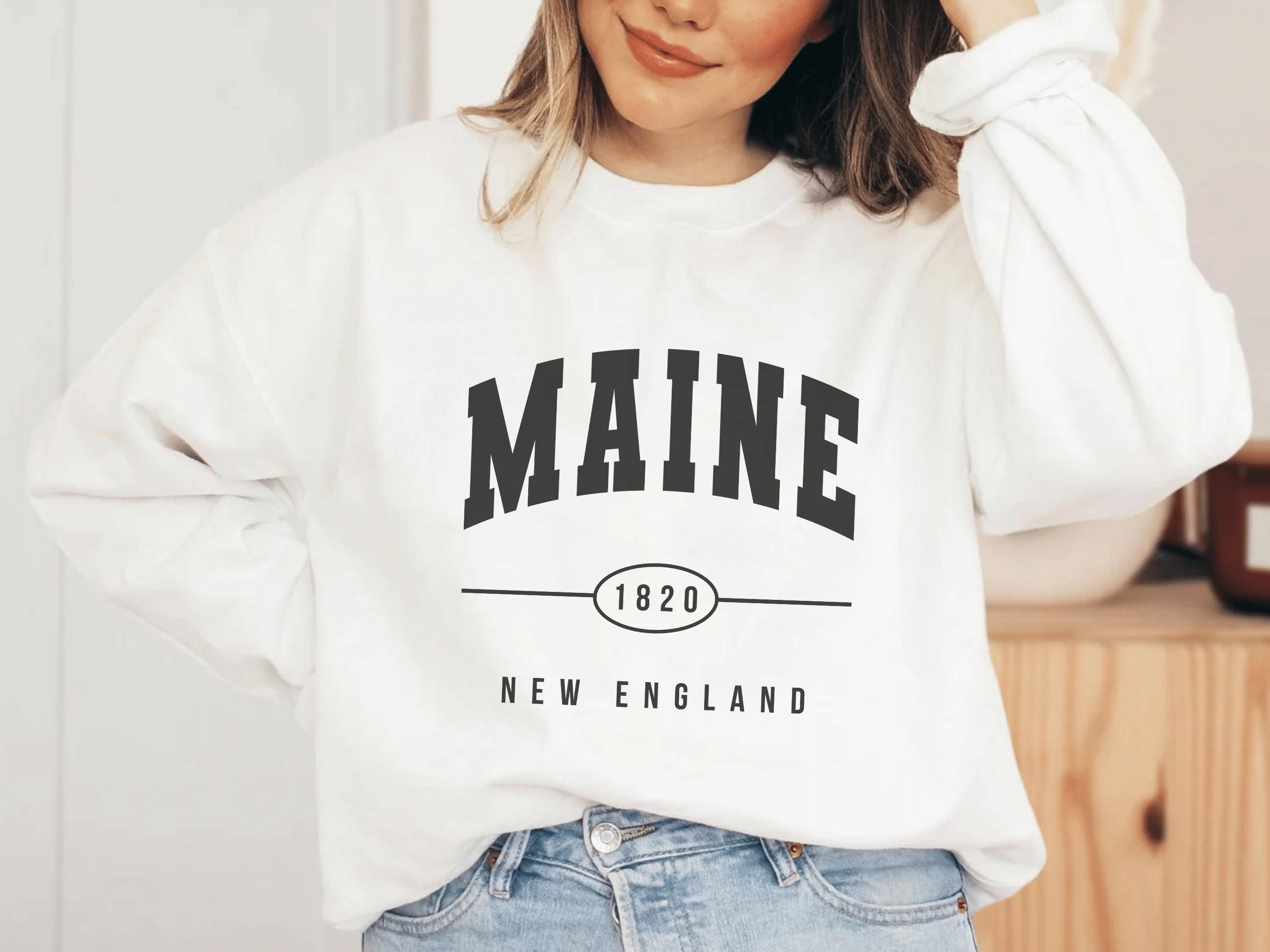 Discover Maine Sweatshirt | Maine Sweater | Maine New England Shirt | Maine State Pullover | Maine Vacation Gifts