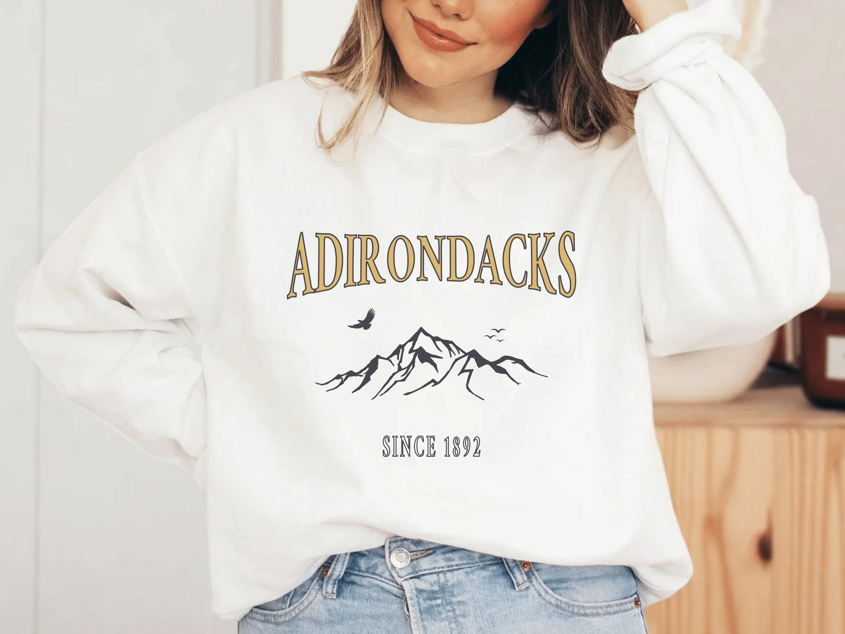 Adirondacks Sweatshirt Mountain Sweater Upstate New York - Etsy Ireland