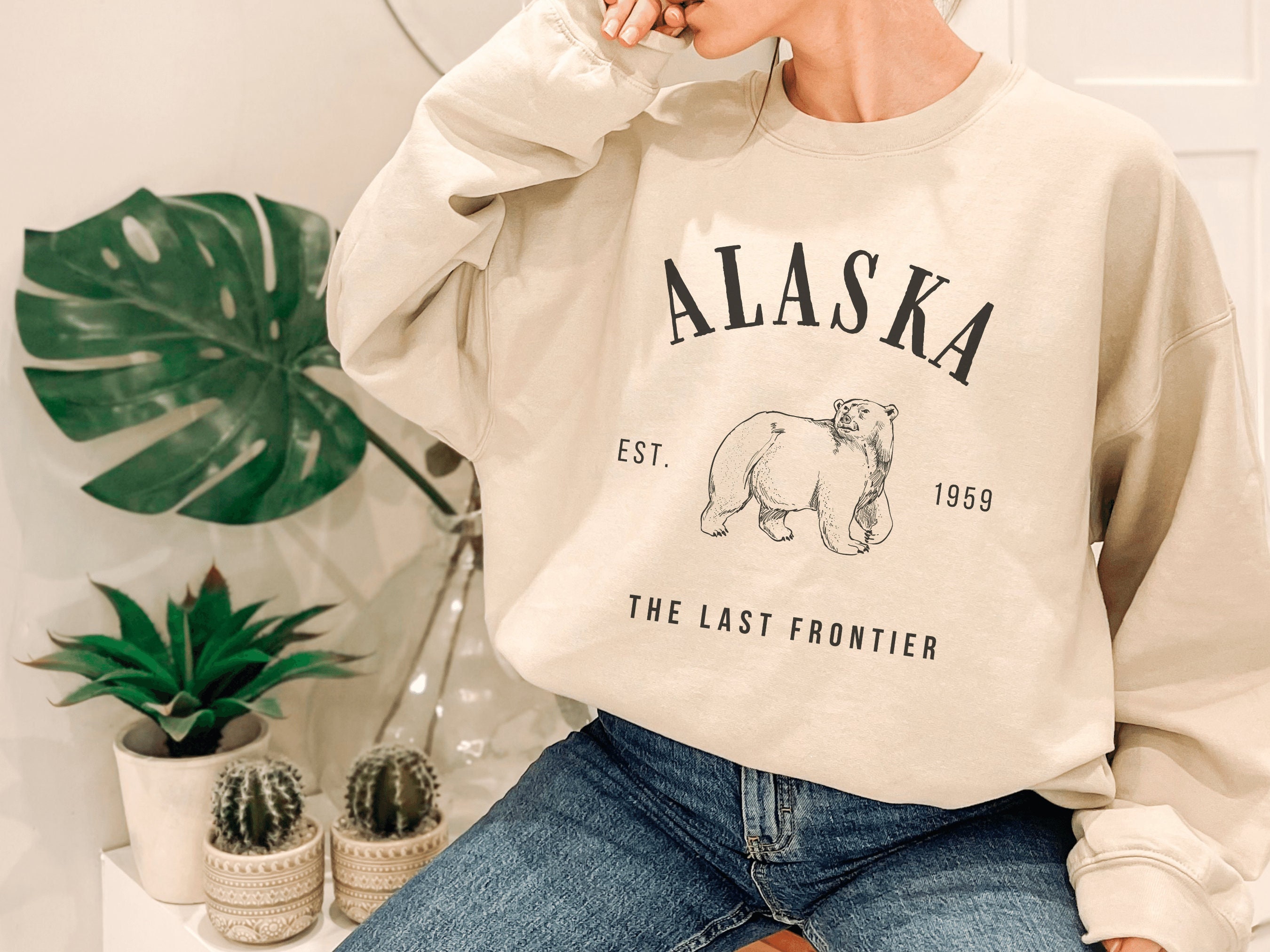 Alaska Sweatshirt Alaska Sweater Polar Bear Shirt State