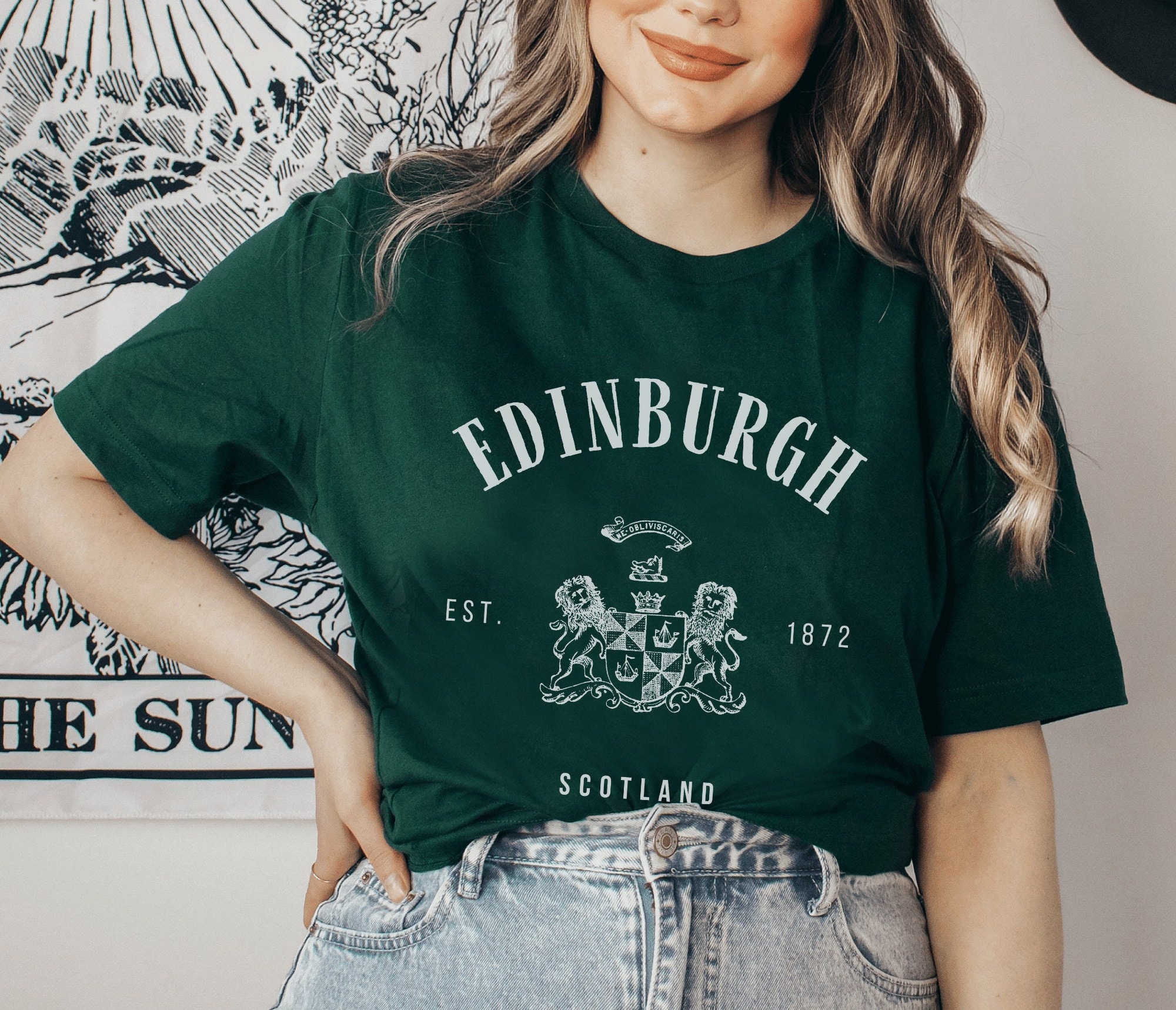 Edinburgh Shirt Scotland Tshirt Scottish Clothing Womens Etsy