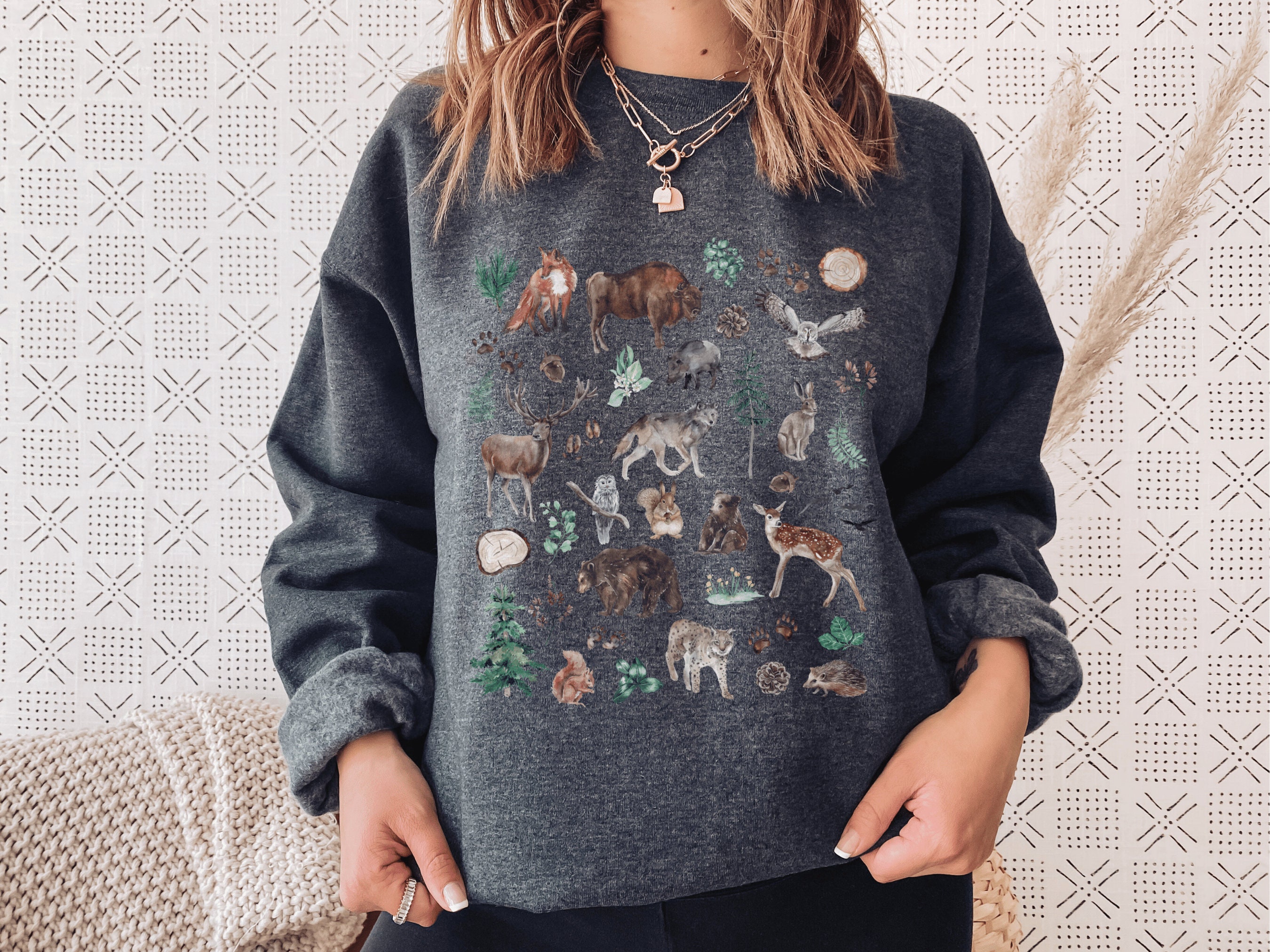Forest Animal Shirt Cottagecore Sweater Nature Sweatshirt - Etsy