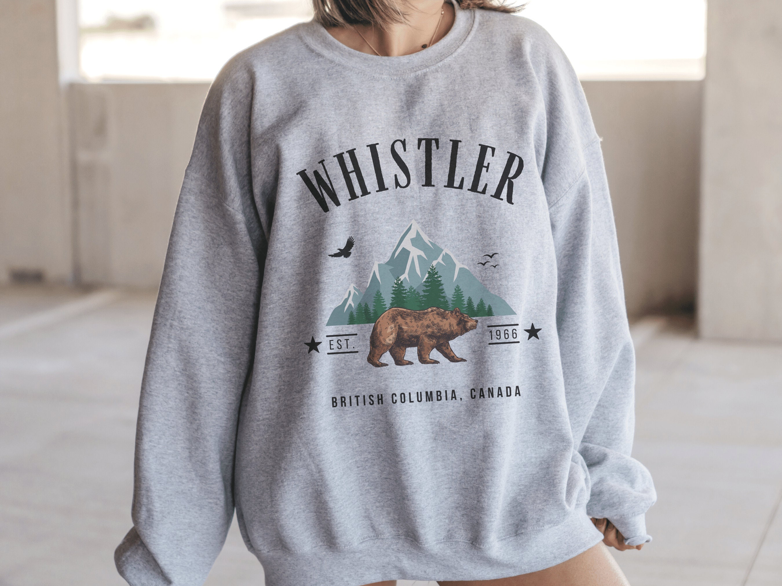 Whistler Sweatshirt Canada Crewneck British Columbia Bear Sweater Gift  Mountain Pullover Women Snowboard Vintage Skier Blackcomb Hoodie Hike -  Etsy Norway