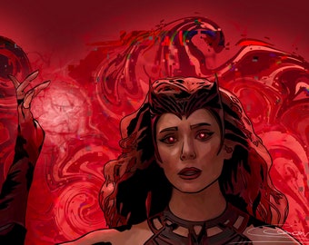 ART PRINT of The Scarlet Witch from Wandavision. Avengers Age of Ultron/Captain America Civil War/Avengers Infinity War/Avengers End Game