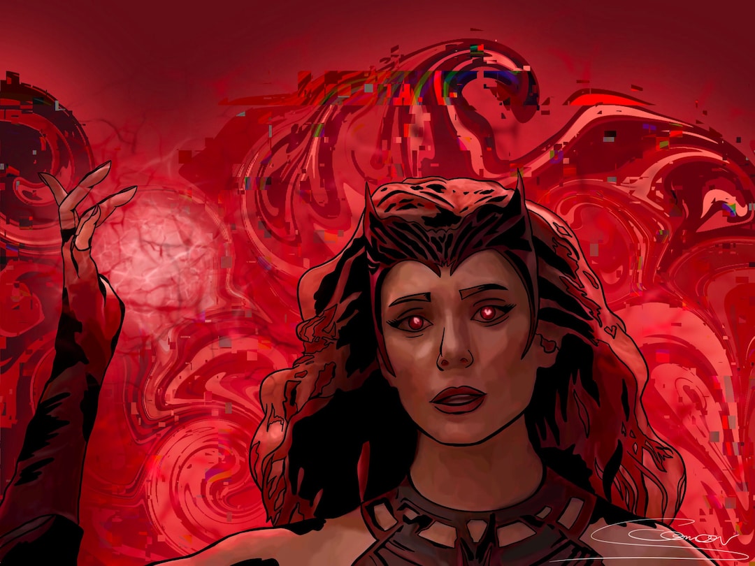 ART PRINT of the Scarlet Witch From Wandavision. Avengers Age of Ultron ...