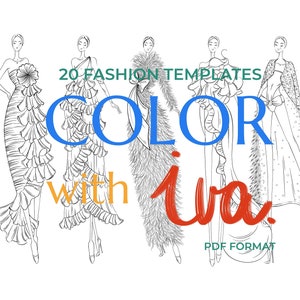 STUDIO IVA Coloring Fashion Book - 20 Fashion Templates