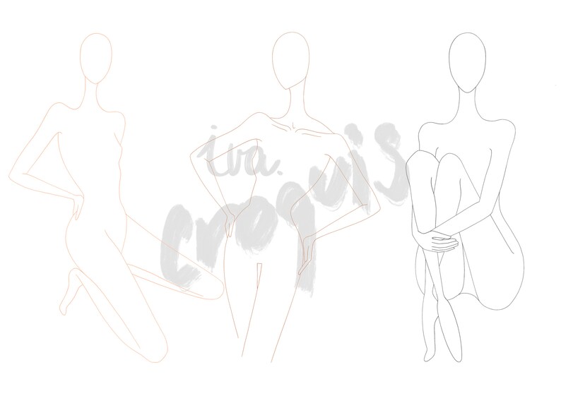 Fashion Croquis Templates Studio Iva Poses, Volume 2 (PDF) Etsy