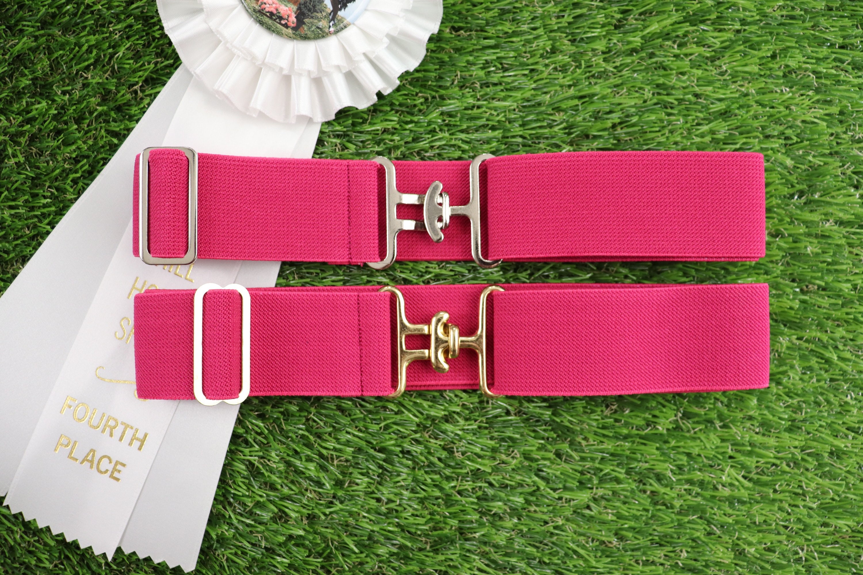 1.5 inch elastic equestrian belt / Hot pink Etsy