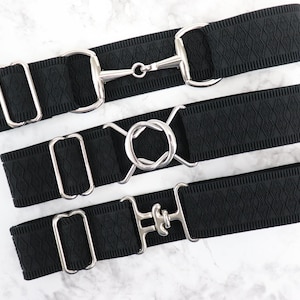 1.5 inch Black diamond elastic equestrian belt