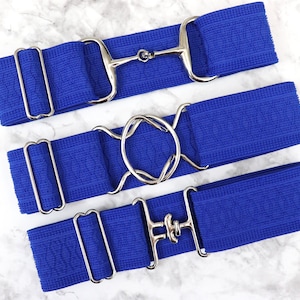 2 inch royal blue diamond pattern elastic equestrian belt