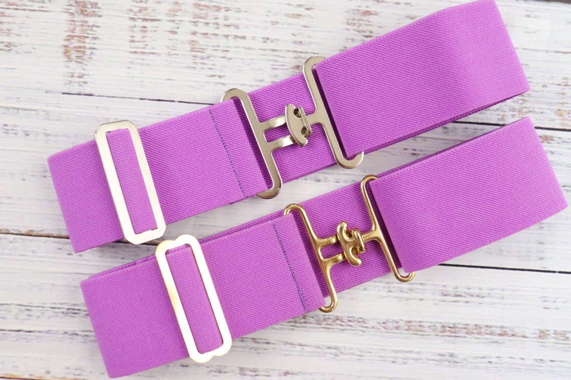 2 Inch Elastic Equestrian Belt / Purple - Etsy