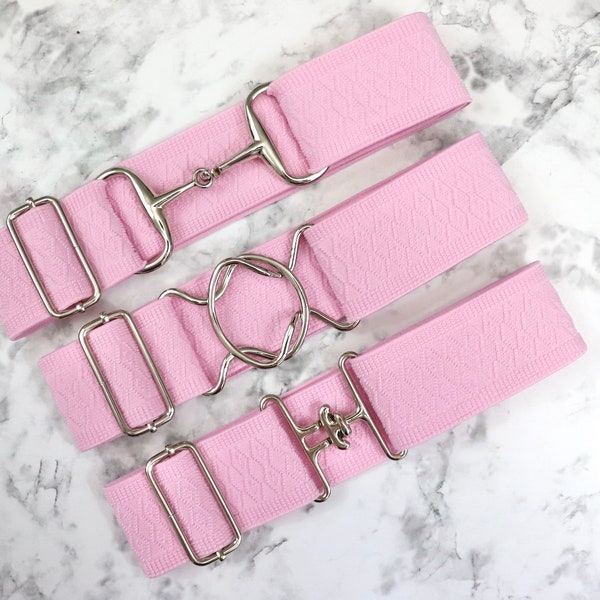 2 inch pink diamond elastic equestrian belt / Light pink