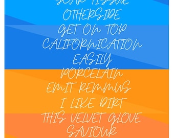 Red Hot Chili Peppers - Californication Poster, Home Decor, Music, Wall Art, Album Art, Music Poster, Digital Download Poster, RHCP Poster