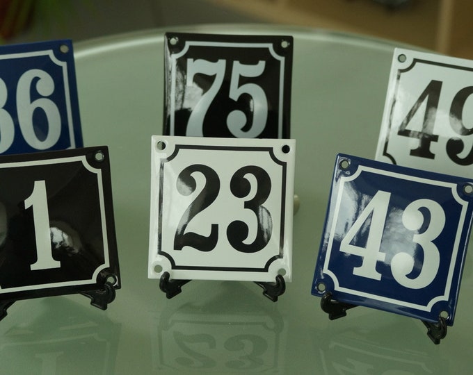 French Enamel House Number Sign 5.1 X 7.9 made to Order, Genuine French