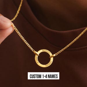 Men Necklace With Names, Personalized Gift For Him, Men Jewelry, Engraved Jewelry For Men, Husband Gift, Boyfriend Gift, Anniversary Gift