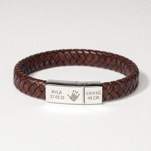 Daddy Of An Angel, Baby Loss Gift For Dad, Fathers Day Gift For Husband, Personalized Leather Bracelet, Stillborn Memorial Gift,Gift For Him bild 7