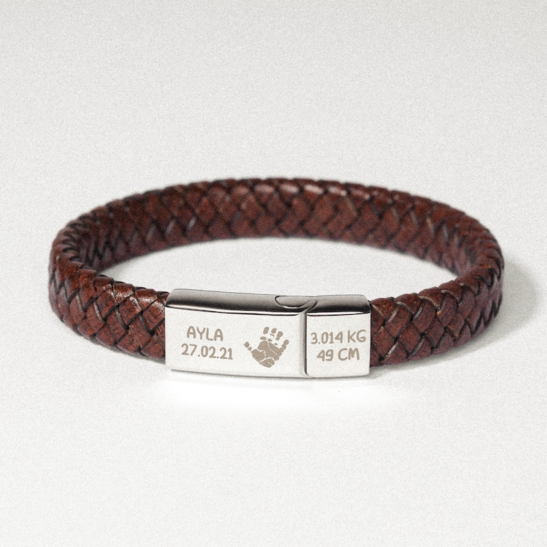 Daddy Of An Angel, Baby Loss Gift For Dad, Fathers Day Gift For Husband, Personalized Leather Bracelet, Stillborn Memorial Gift,Gift For Him bild 7