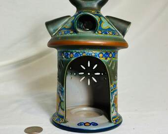 Gouda Holland Pottery : Candle Lantern c. 1921