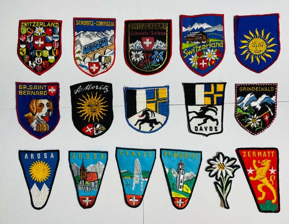 Lot of 16 Embroidered Patches - Switzerland - 197… - image 1