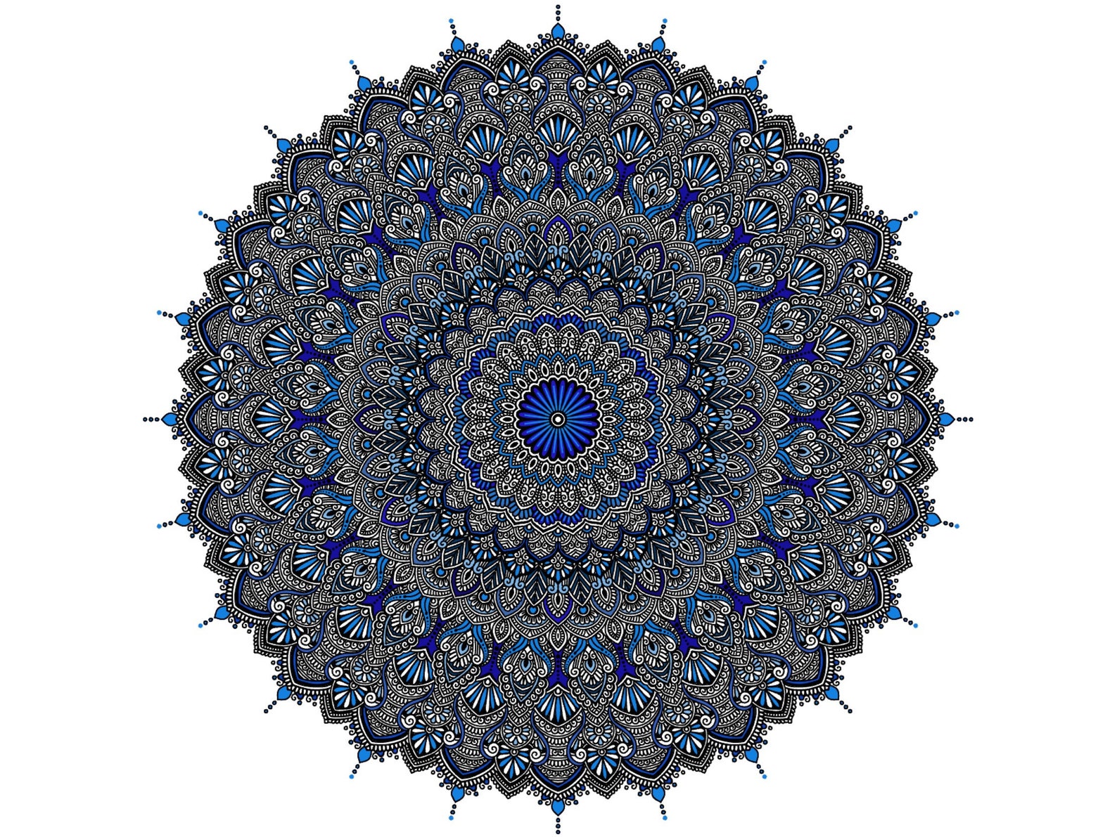 Blaue Mandala Druck | Etsy