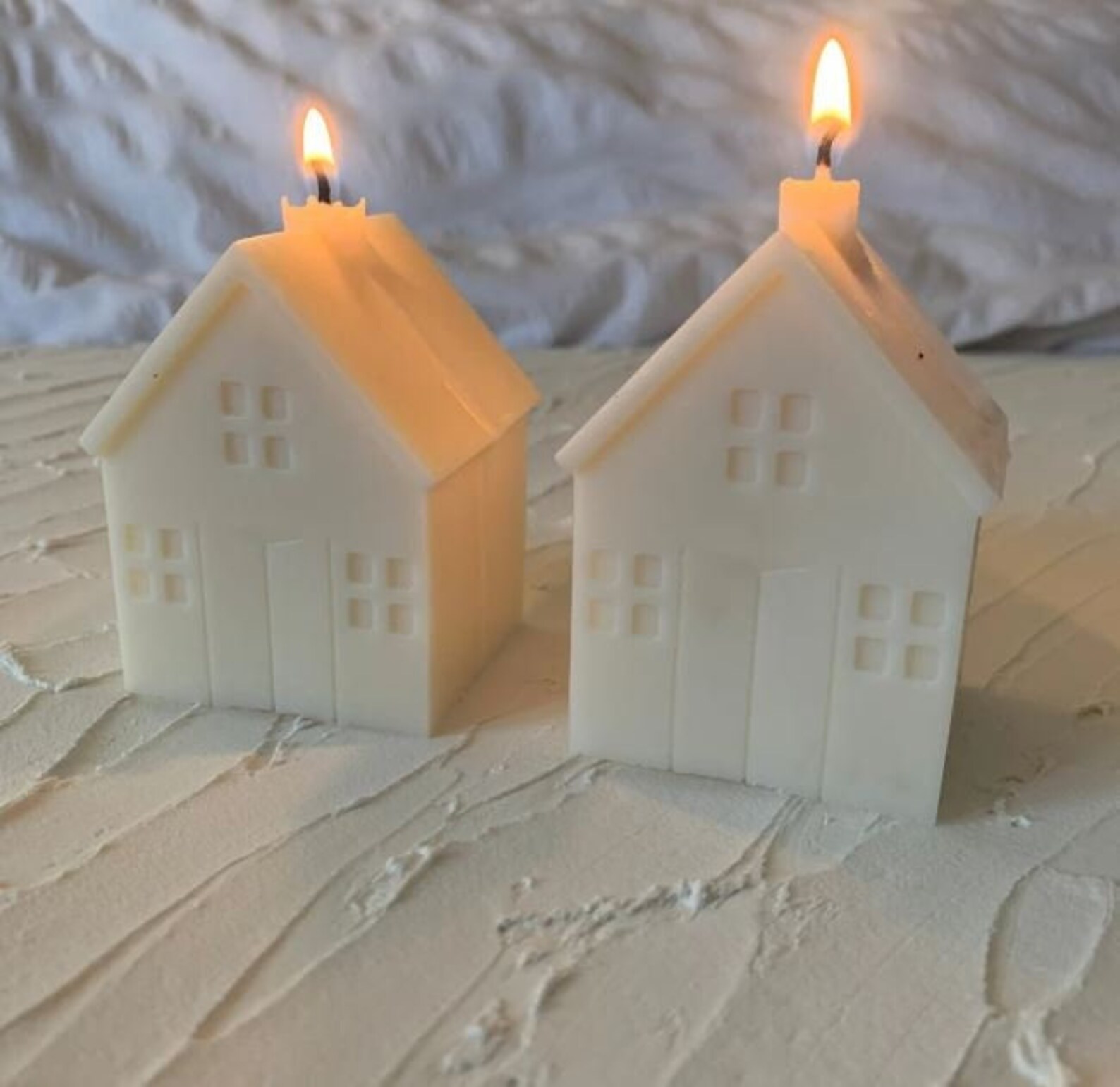Two Candles in the Shape of a House, New Home Candle Gift, Housewarming