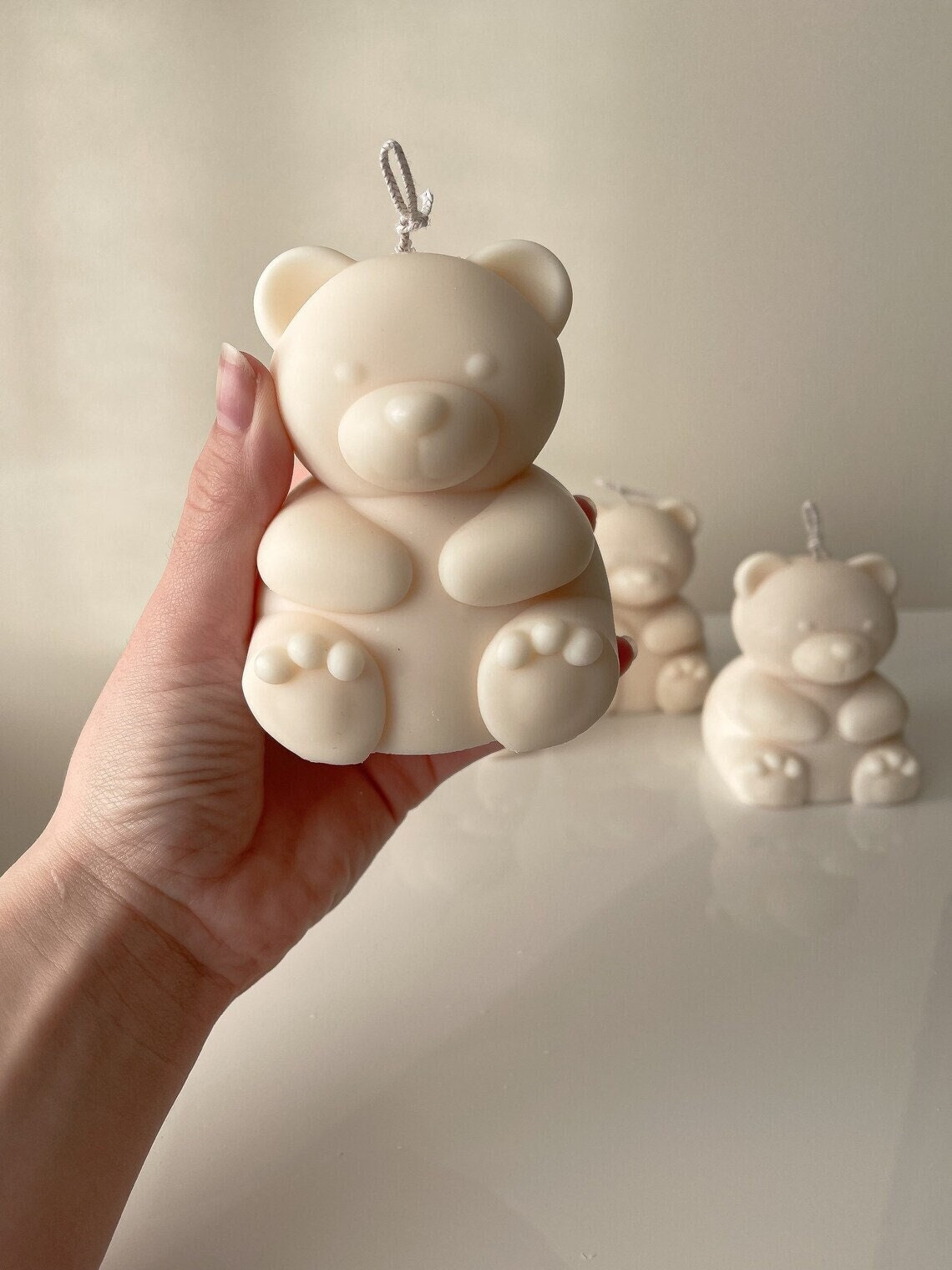 Set of Two 2 Teddy Bear Candles by Candle Compliments.
