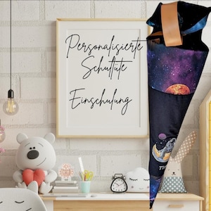 Schultüte Zuckertüte Einschulung 2025 Stoff Personalisiert Papprohling Kissen