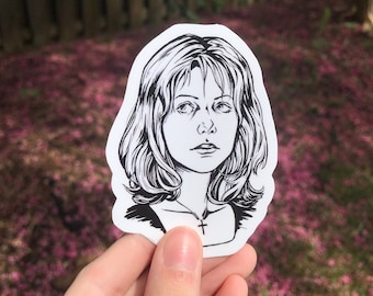 Buffy the Vampire Slayer Inspired  Vinyl Sticker - Black and White 90s Pop Culture SMG | Waterproof Diecut Stickers