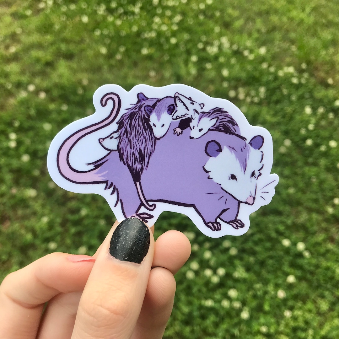 Opossum Mama Vinyl Sticker Waterproof Diecut Lineart Cute - Etsy