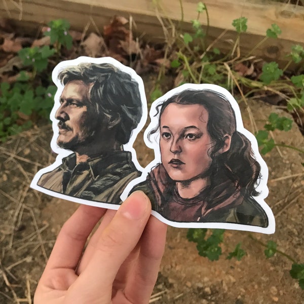 CLEARANCE - The Last of Us HBO Vinyl Stickers - Joel and Ellie | Pedro Pascal and Bella Ramsey | Waterproof Diecut Stickers