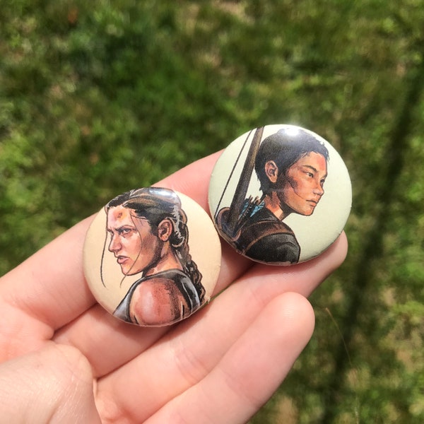 The Last of Us Button Pins - Abby and Lev from Part 2 | 1.25in Button Pins